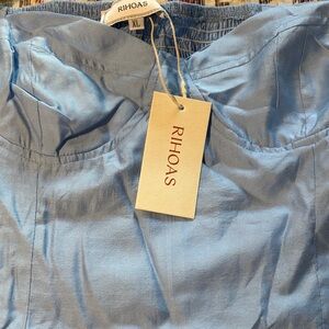 RIHOAS Sky Blue Puff Sleeve Top